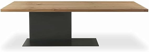 LAKIQ 837314 Solid Wood Kitchen Dining Table Modern Island Dining Table Minimalist Kitchen Table with Pedestal Base for Dining Room Living Room(70.9" L x 29.5" W x 29.5" H)