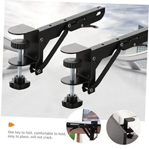 Ciieeo 2 Sets Foldable Bracket Under Desk Keyboard Tray Shelving Brackets Table Tray Folding Desk Extender Desk Tray Foldable Desktop Extension Plate Support Slider Drawer Wrought Iron