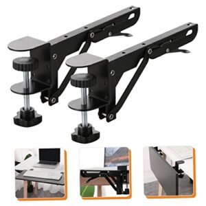 Ciieeo 2 Sets Foldable Bracket Under Desk Keyboard Tray Shelving Brackets Table Tray Folding Desk Extender Desk Tray Foldable Desktop Extension Plate Support Slider Drawer Wrought Iron