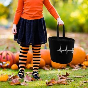 Airplane Pilot Heartbeat Halloween Tote Reusable Trick Or Treat Bucket Pumpkin Party Favor Bags with Hand Strap