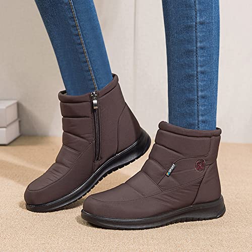 Kowyspoe Womens Winter Boots Ankle Women’s Work Boots Winter Hiking Boots Waterproof Ankle Booties Warm Winter Snow Boots Cute