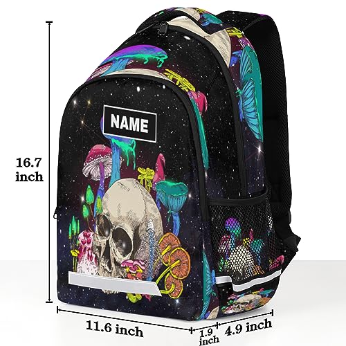 YoCosy Galaxy Space Star Colorful Mushroom Skull Custom Backpack School Personalized Gifts Bookbag Laptop Purse Casual Daypack for Teen Girls Women Boys Men College Travel