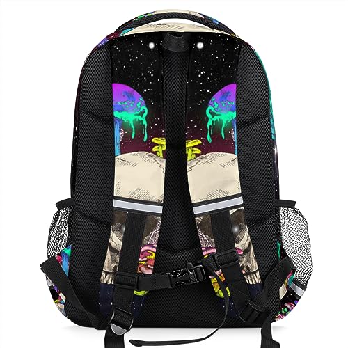 YoCosy Galaxy Space Star Colorful Mushroom Skull Custom Backpack School Personalized Gifts Bookbag Laptop Purse Casual Daypack for Teen Girls Women Boys Men College Travel