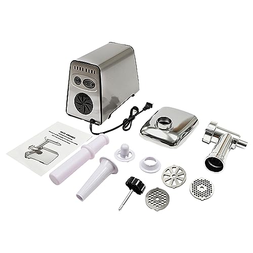 Meat Grinder,Electric Meat Grinder,2800W Max Stainless Steel Meat Grinder Electric,Heavy Duty Meat Mincer Machine,Meat Sausage Kit for Home Kitchen,Silver