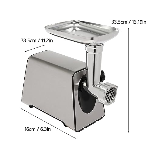 Meat Grinder,Electric Meat Grinder,2800W Max Stainless Steel Meat Grinder Electric,Heavy Duty Meat Mincer Machine,Meat Sausage Kit for Home Kitchen,Silver