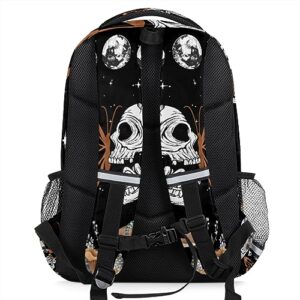 YoCosy Brown Gothic Skull Butterfly Black Galaxy Space Custom Backpack School Personalized Gifts Bookbag Laptop Purse Casual Daypack for Teen Girls Women Boys Men College Travel