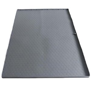 under sink mat 34x22in silicone waterproof mat with drain hole kitchen cabinet liner protector under sink tray for bathroom kitchen