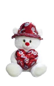 xirongtu sequin teddy bear stuffed animal (15 inches) heart plush teddy bear that say love,valentine's day gift,surprise gifts for wife, wedding gifts, birthday gifts for women