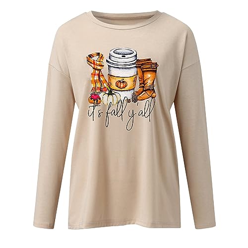 Women Witches Brew Sweatshirt Fall Sweater Funny Spooky Horror Season Sweatshirt Halloween Graphic Tees Tops,Women Halloween Hoodie Mom Sweatshirts For Women,Beige,Medium