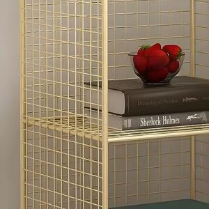 KWOKING Closed Bookcase Shelf Industrial Metal Shelves for Study Room Bay Window Shelf Floor-to-ceiling Bookcase Wrought Iron Bedside Small Cabinet Study Multi-layer Bookshelf Black 14"L x 12"W x 26"H
