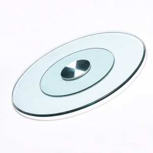 BBAUER Lazy Susan Turntable, Table Glass Turntable, Tempered Glass Lazy Susan Turntable, Round Tabletop Rotating Serving Tray for Dining Table