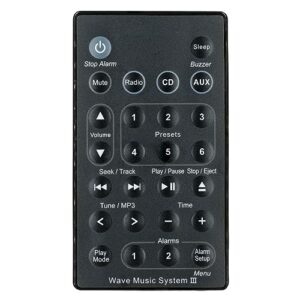 Replacement Remote Control fit for Bose Wave Music System 3 III (Black Color)