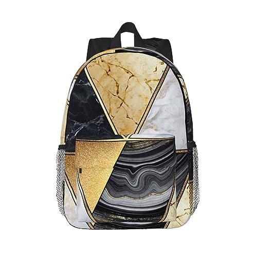 QQLADY Geometric Marble Travel Backpack for Women Men Carry On Backpack Water Resistant 15inch Laptop Backpack Hiking Casual Bag Backpack