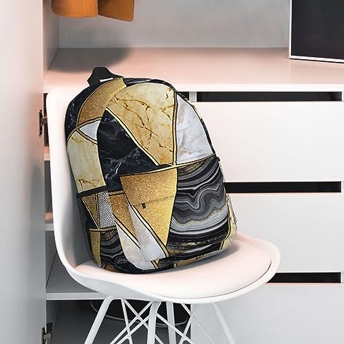QQLADY Geometric Marble Travel Backpack for Women Men Carry On Backpack Water Resistant 15inch Laptop Backpack Hiking Casual Bag Backpack