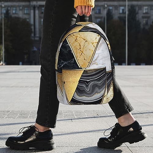 QQLADY Geometric Marble Travel Backpack for Women Men Carry On Backpack Water Resistant 15inch Laptop Backpack Hiking Casual Bag Backpack