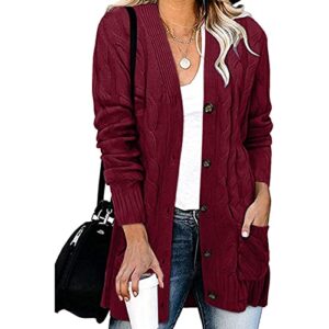 ADUWOAN Western Sweaters for Women Travel Sweater for Women Airplane Long Sweaters for Women to Wear with Leggings Grey Sweater Women Cardigan Sweaters for Fall