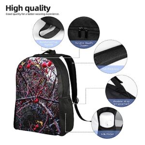 QQLADY Rose Hip Plant Berries Travel Backpack for Women Men Carry On Backpack Waterproof 15.6inch Laptop Backpack Hiking Casual Bag Backpack