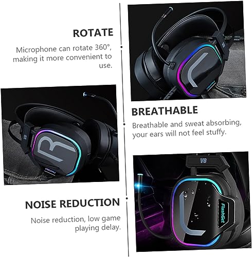 PATINS Wireless Gaming Headset Headset Headset Wired Noise Cancelling Headphones Black Headphones Cord Headphones Laptop Headphone Single Sided Computer Headphone Earbuds Light