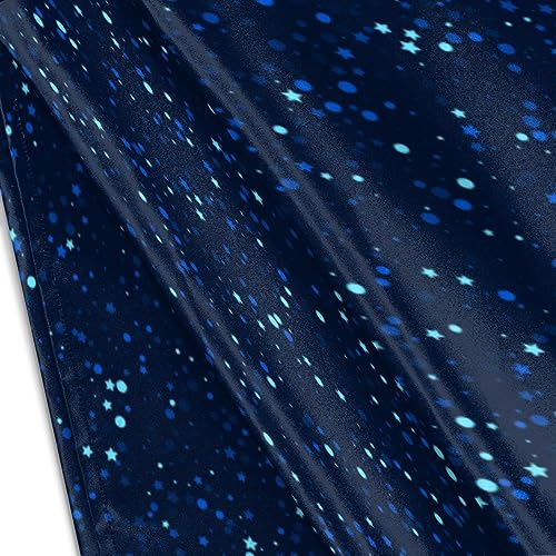 Blue Starry Satin Pillow Cases Silk Satin Pillowcase for Hair and Skin Standard Set of 2 Super Soft Silk Pillowcase with Envelope Closure (20x26 in)