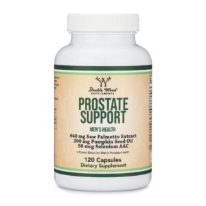 Prostate Support Supplement for Men's Health (120 Capsules) One Serving per Day for 30 Days Supports Prostate Function and Urinary Control (Saw Palmetto, Pumpkin Seed Oil, Selenium) by Double Wood