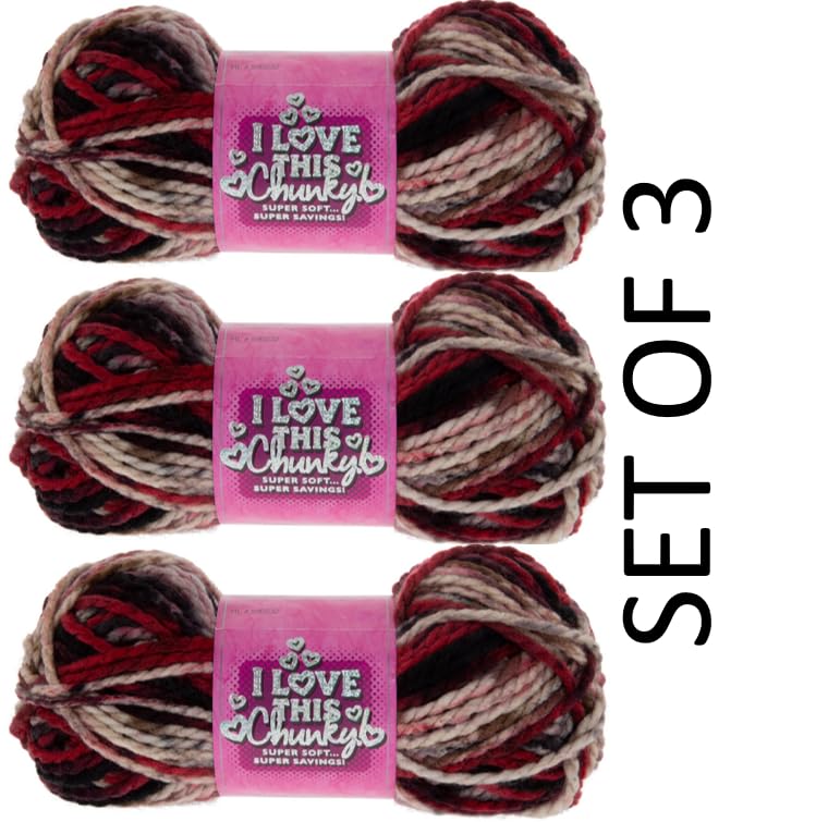 Hobby Lobby Safari Trek I Love This Chunky Print Yarn - Set of 3