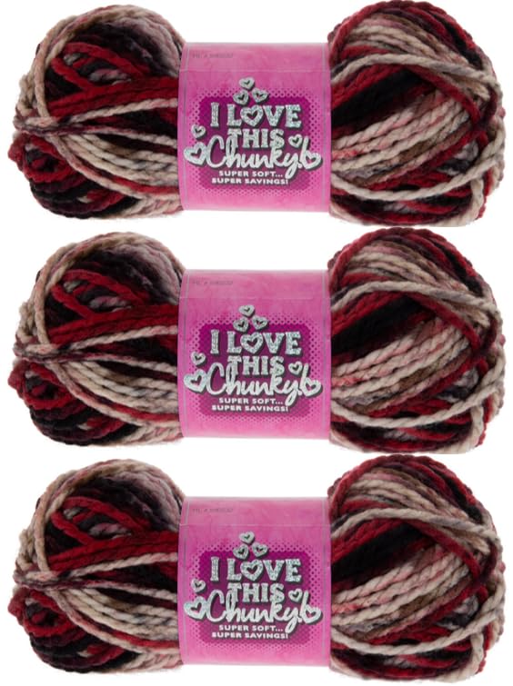 Hobby Lobby Safari Trek I Love This Chunky Print Yarn - Set of 3