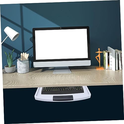 NOLITOY 2 pcs computer keyboard case white drawer multifunction pencil case desk organizer drawer office keyboard drawer computer stand for desk Under Table invisible pen tray plastic