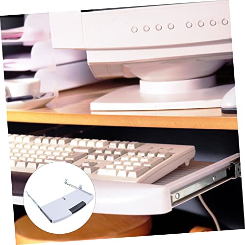 NOLITOY 2 pcs computer keyboard case white drawer multifunction pencil case desk organizer drawer office keyboard drawer computer stand for desk Under Table invisible pen tray plastic