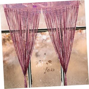 Rose Gold Tinsel Curtains 8 pcs rain Curtain Wedding Drapes Tassel Curtain Fringe Trim Metallic Tinsel Backdrop Disco Party Decorations The pet Baby Shower Decorations Prom