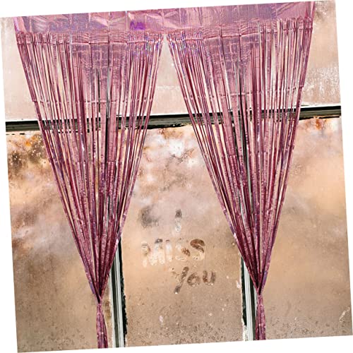 Rose Gold Tinsel Curtains 8 pcs rain Curtain Wedding Drapes Tassel Curtain Fringe Trim Metallic Tinsel Backdrop Disco Party Decorations The pet Baby Shower Decorations Prom