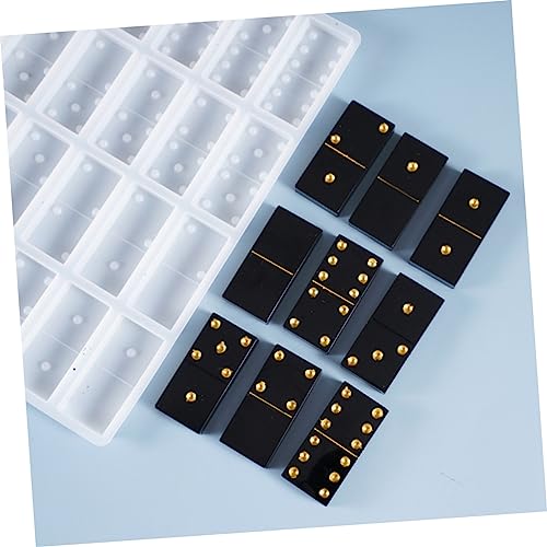 VILLCASE 2 pcs domino mold bath molds silicone ice cube molds resin tray silicone dominoes game Domino Game Casting silicone domino game molds Silica gel white Pendant Casting Mould