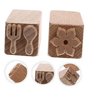 COHEALI 10 Pcs Seal Wood Crafts Fondant molds Scrapbooking Tools for Crafts Holiday Decorative Rubber Stamp Cake Decorating Tools Practical Wooden stampers Cake Stamper Wooden Cake Stamps