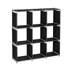 amair 3 tier storage cube closet organizer shelf 9 cube cabinet bookcase storage black gpjjpus