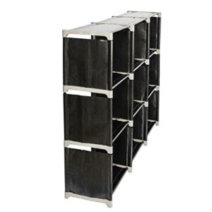 AMAIR 3 Tier Storage Cube Closet Organizer Shelf 9 Cube Cabinet Bookcase Storage Black GPJJPUS