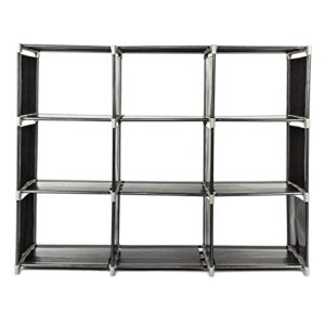 AMAIR 3 Tier Storage Cube Closet Organizer Shelf 9 Cube Cabinet Bookcase Storage Black GPJJPUS