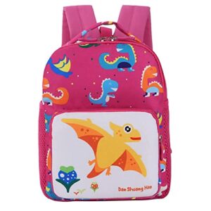 nsqfkall school season student backpack funny cute dinosaur pattern colorful fashion children cartoon bag backpack 30l (pink, one size)