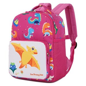 NSQFKALL School Season Student Backpack Funny Cute Dinosaur Pattern Colorful Fashion Children Cartoon Bag Backpack 30l (Pink, One Size)