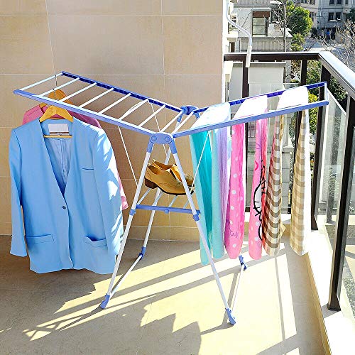 SUMECH Storage Drying Rack Foldable Laundry Clothes Wing-Shape Airer Portable Dryer Hanger Organizer Pole Indoor Outdoor Balcony