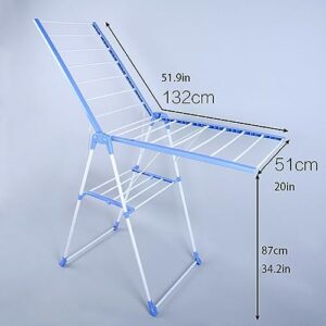 SUMECH Storage Drying Rack Foldable Laundry Clothes Wing-Shape Airer Portable Dryer Hanger Organizer Pole Indoor Outdoor Balcony