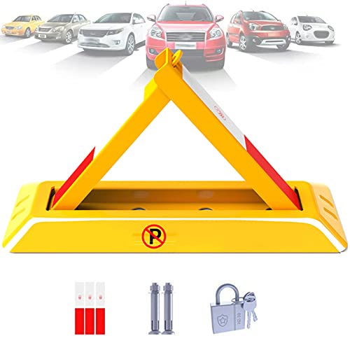 Folding Parking Barrier, Car Parking Pole Triangular, Removable Parking Space Lock, Manual Parking Blocker, Parking Security Bollards,48CM