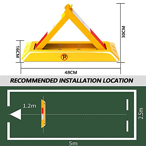 Folding Parking Barrier, Car Parking Pole Triangular, Removable Parking Space Lock, Manual Parking Blocker, Parking Security Bollards,48CM