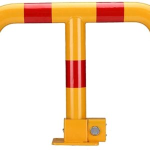 T-Shaped Heavy Duty Car Parking Space Lock Bollard Folding Lane Parking Barriers Security Posts for Private, Business, with Screws & Key (Yellow 550x400mm)