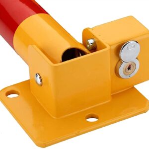 T-Shaped Heavy Duty Car Parking Space Lock Bollard Folding Lane Parking Barriers Security Posts for Private, Business, with Screws & Key (Yellow 550x400mm)