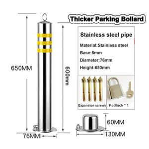 Car Parking Space Lock Bollard,2 Parking Yellow and Balck Lockable Down Car Parking Barrier Post,Private Car Park Driveway Guard Saver Blocker,76×800mm