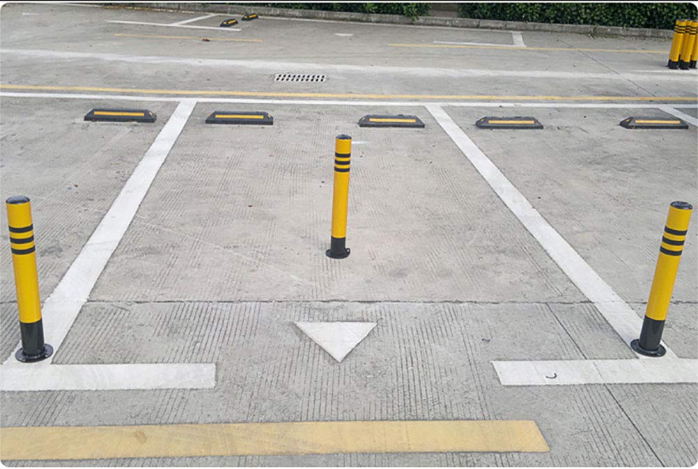 Parking Bollards with Lock, Parking Barrier Space Saver, Metal Sign Posts Steel Safety Bollard Traffic Pole(Size:500x76mm) (750x76mm)