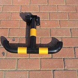 t-shaped car parking space lock bollard folding parking barrier safety barrier lane interceptor security posts for private spaces parking with screws & key (black 55x40cm)
