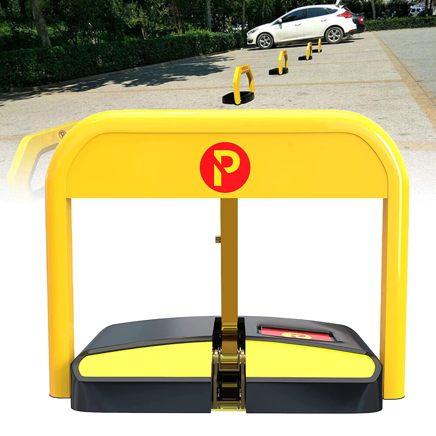 Automatic Parking Barrier, Car Park Driveway Guard Saver Smart Lock Parking Bollard, Replaceable Battery Parking Space Saver Lock IP67 Waterproof