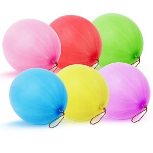 neon punch balloons punching balloons, 30 pcs, heavy duty balloons party favors for kids, punching balloons with rubber bands handle, kids outdoor toys, birthday decorations party favors