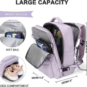 GZKPL Laptop Backpack, Travel Backpack Waterproof College Backpack Hiking Backpack with USB Charging Port for Men and Women, School, Business (Purple)