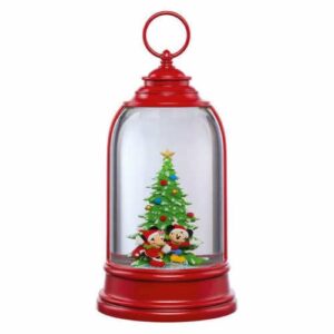 disney holiday lantern ~ christmas tree snow dome water globe glitter (pack of 1)
